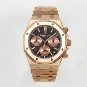Audemars Piguet Royal Oak Chrono 26240 RG DDF Brown/RG Dial on RG Bracelet DD4401 Gain Weight (SW Dial)