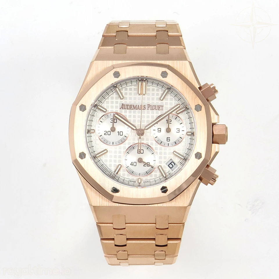 Audemars Piguet Royal Oak Chrono 26240 RG DDF Silver Dial on RG Bracelet DD4401 Gain Weight (SW Dial)