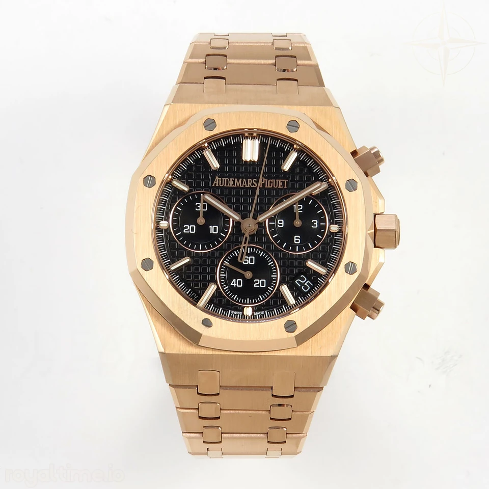 Audemars Piguet Royal Oak Chrono 26240 RG DDSF Black Dial on RG Bracelet DD4401