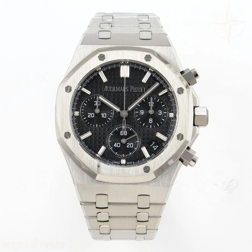 Audemars Piguet Royal Oak Chrono 26240 SS APSF Black Dial on SS Bracelet SA4401 V2 (Free Sprung)