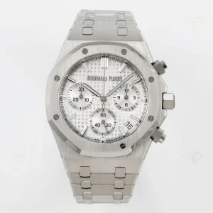 Audemars Piguet Royal Oak Chrono 26240 SS APSF Silver Dial on SS Bracelet SA4401 V2 (Free Sprung)