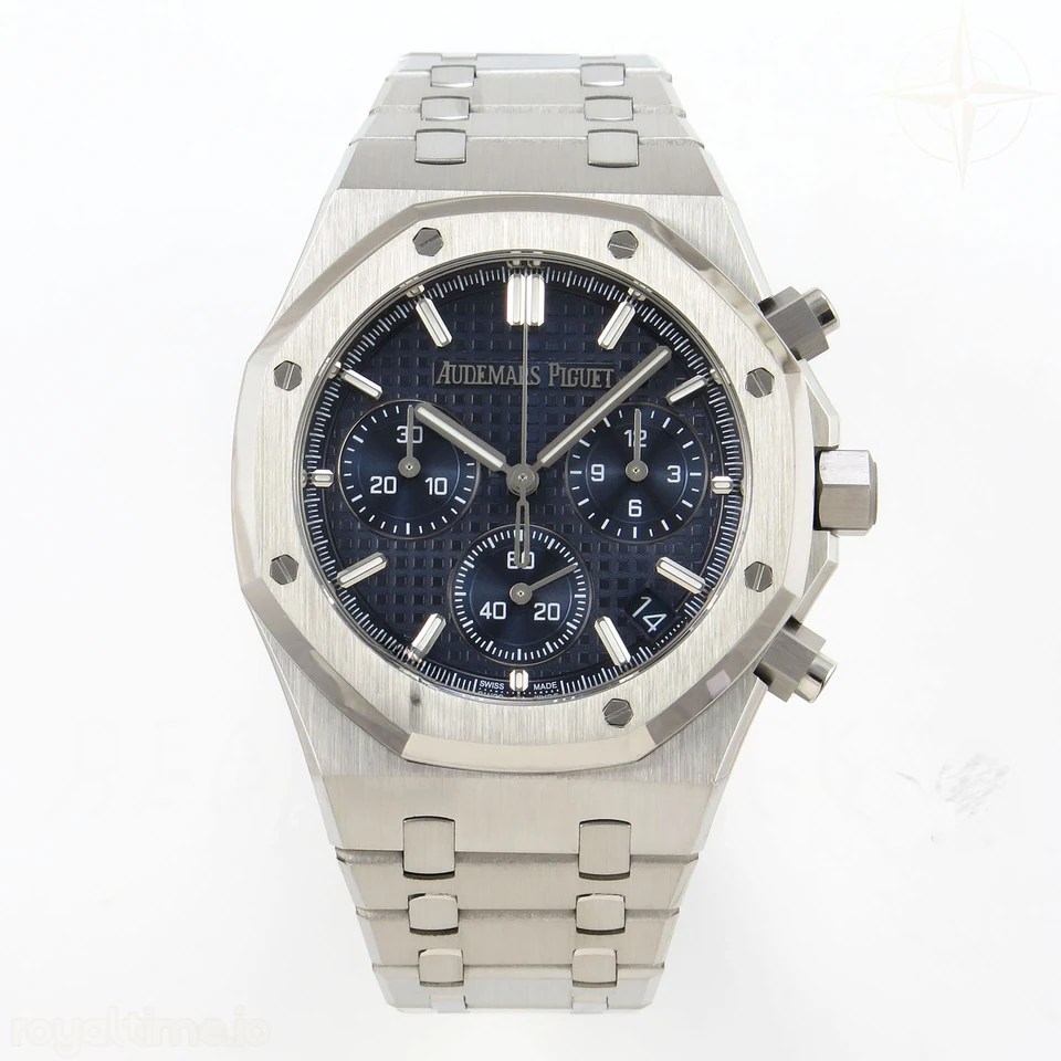 Audemars Piguet Royal Oak Chrono 26240 SS APSF Blue Dial on SS Bracelet SA4401 V2 (Free Sprung)