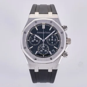 Audemars Piguet Royal Oak Chrono 26240 SS DDF Black Dial on Black Rubber Strap DD4401 (50th Anniversary)