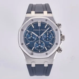 Audemars Piguet Royal Oak Chrono 26240 SS DDF Blue Dial on Blue Rubber Strap DD4401 (50th Anniversary)