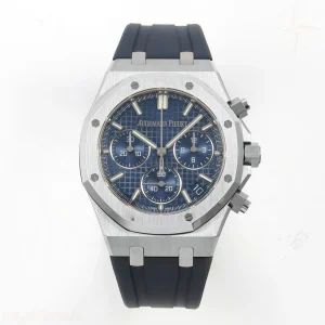 Audemars Piguet Royal Oak Chrono 26240 SS DDF Blue Dial on Blue Rubber Strap DD4401 (SW Dial)
