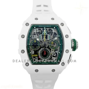 Richard Mille RM 011-02 Le Mans Classic Chronograph in Green on White Rubber Strap
