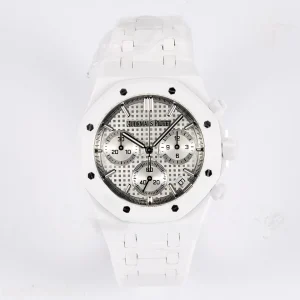 Audemars Piguet Royal Oak Chrono 26240 White Ceramic APSF Black Dial On White Ceramic Bracelet SA4401
