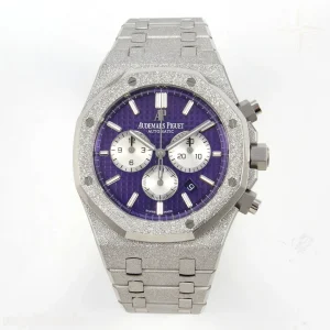 Audemars Piguet Royal Oak Chrono 26331 Frosted SS APSF Purple/White Dial on Bracelet A2385