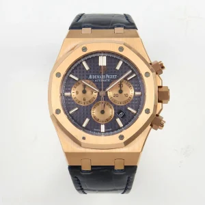 Audemars Piguet Royal Oak Chrono 26331 RG APWF Blue/RG Dial on Brown Leather Strap A2385