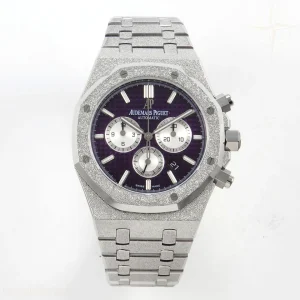 Audemars Piguet Royal Oak Chrono 26331 SS Frosted APWF Purple/White Dial on Bracelet A2385