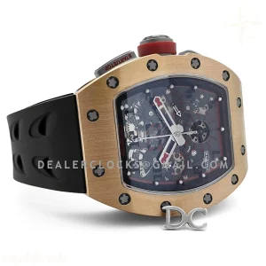 Richard Mille RM 011 Automatic Flyback Chronograph in Rose Gold / Titanium on Black Rubber
