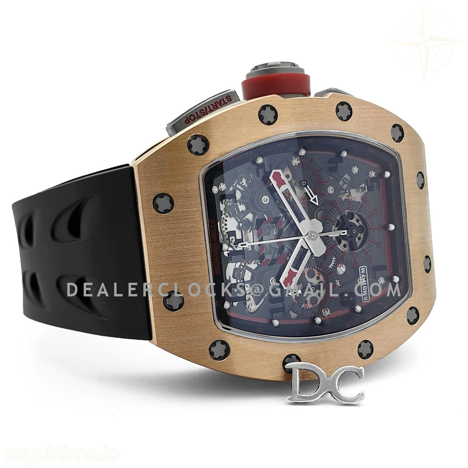 Richard Mille RM 011 Automatic Flyback Chronograph in Rose Gold / Titanium on Black Rubber