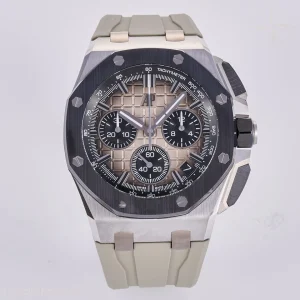 Audemars Piguet Royal Oak Offshore 43mm 26420so SS DDF Smoked Dial on Gray Rubber Strap DD4401