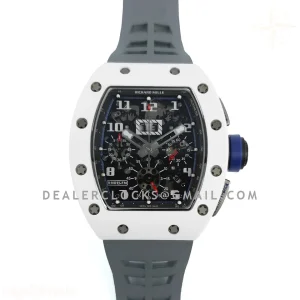 Richard Mille RM 011 Saint Tropez Polo Club White ATZ Ceramic and Titanium on Grey Rubber Strap
