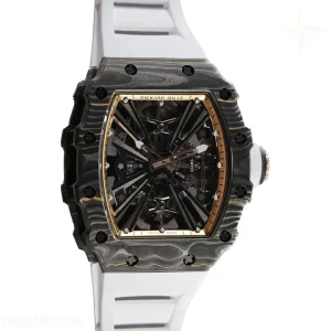 Richard Mille RM 012-01 Tourbillon NTPT Carbon on White Rubber Strap