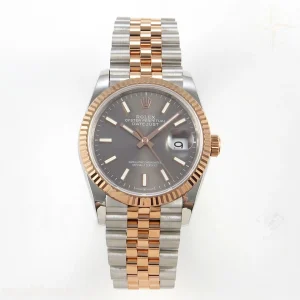 Rolex DateJust 36 126231 QF Gray Stick Dial on Jubilee Bracelet QF3235