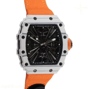 Richard Mille RM 012-01 Tourbillon White NTPT Carbon on Orange Nylon Strap