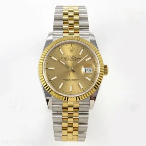 Rolex DateJust 36 126233 QF YG Stick Dial on Jubilee Bracelet QF3235