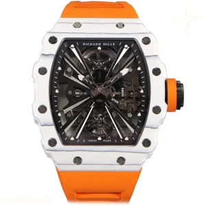 Richard Mille RM 012-01 Tourbillon White NTPT Carbon on Orange Rubber Strap