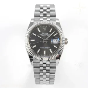 Rolex DateJust 36 126234 Clean Plus 904L Steel Gray Stick Dial on Jubilee Bracelet DD3235
