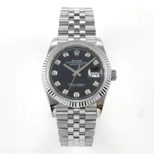 Rolex DateJust 36 126234 QF Black Diamonds Dial on Jubilee Bracelet QF3235