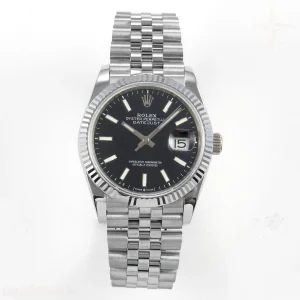 Rolex DateJust 36 126234 QF Black Stick Dial on Jubilee Bracelet QF3235