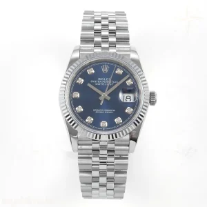 Rolex DateJust 36 126234 QF Blue Diamonds Dial on Jubilee Bracelet QF3235