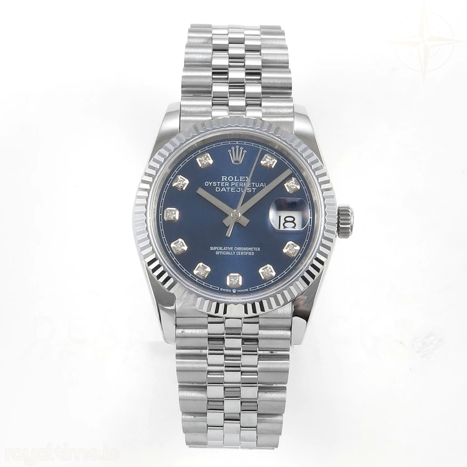 Rolex DateJust 36 126234 QF Blue Diamonds Dial on Jubilee Bracelet QF3235