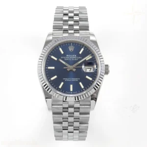Rolex DateJust 36 126234 QF Blue Stick Dial on Jubilee Bracelet QF3235
