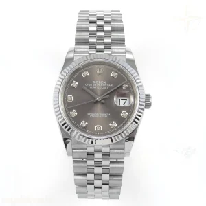 Rolex DateJust 36 126234 QF Gray Diamonds Dial on Jubilee Bracelet QF3235
