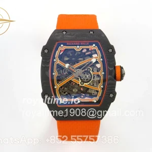 Richard Mille AVF RM67-02 Black NTPT Orange Skeleton Dial on Orange Elastic strap CRMA7 V2