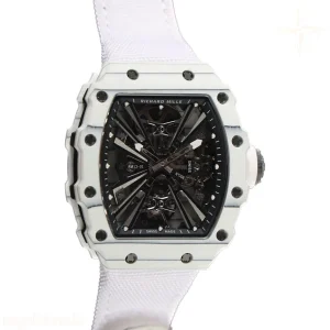 Richard Mille RM 012-01 Tourbillon White NTPT Carbon on White Nylon Strap