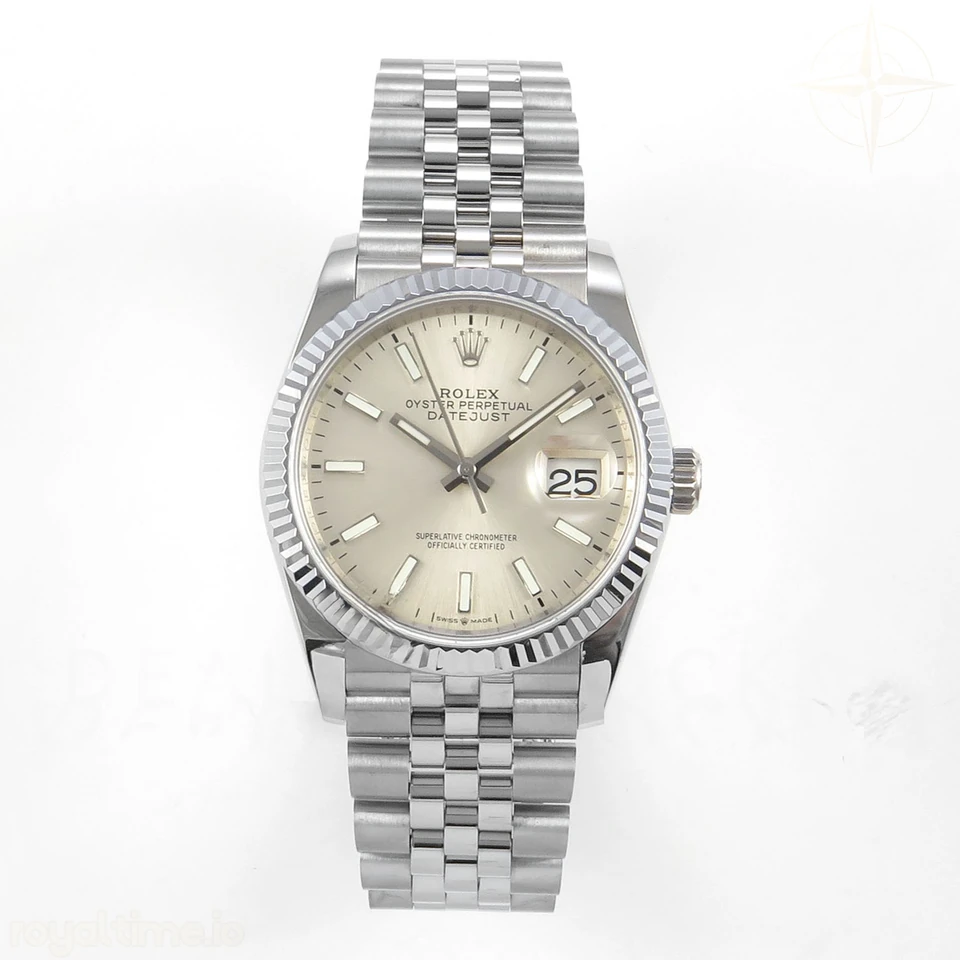 Rolex DateJust 36 126234 QF Silver Stick Dial on Jubilee Bracelet QF3235