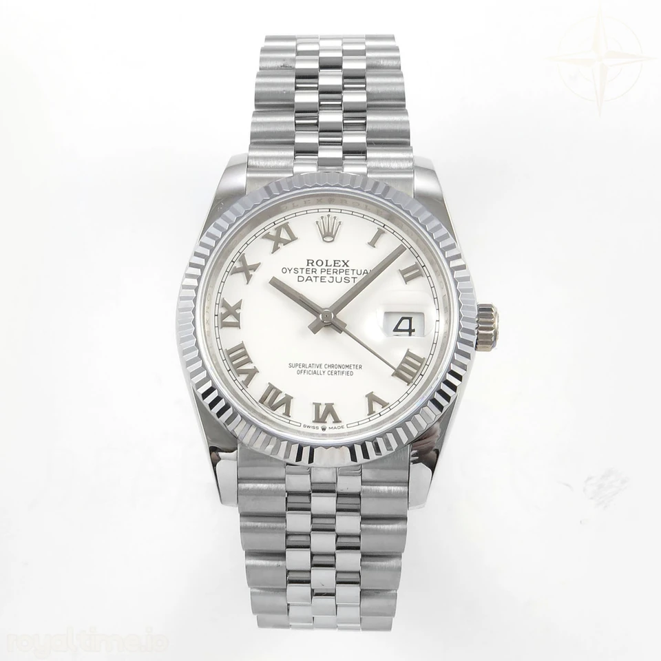 Rolex DateJust 36 126234 QF White Roman Dial on Jubilee Bracelet QF3235