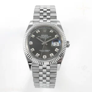 Rolex DateJust 36 126334 904L SS Clean Plus Gray Diamonds Dial on Jubilee Bracelet DD3235