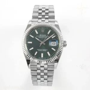 Rolex DateJust 36 126334 904L SS Clean Plus Green Dial on Jubilee Bracelet DD3235