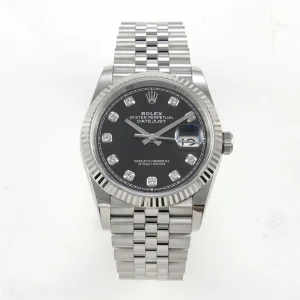 Rolex DateJust 36 SS 126234 ARF Black Diamonds Dial on Jubilee Bracelet DD3235