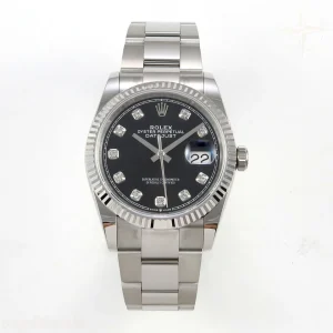 Rolex DateJust 36 SS 126234 ARF Black Diamonds Dial on Oyster Bracelet DD3235