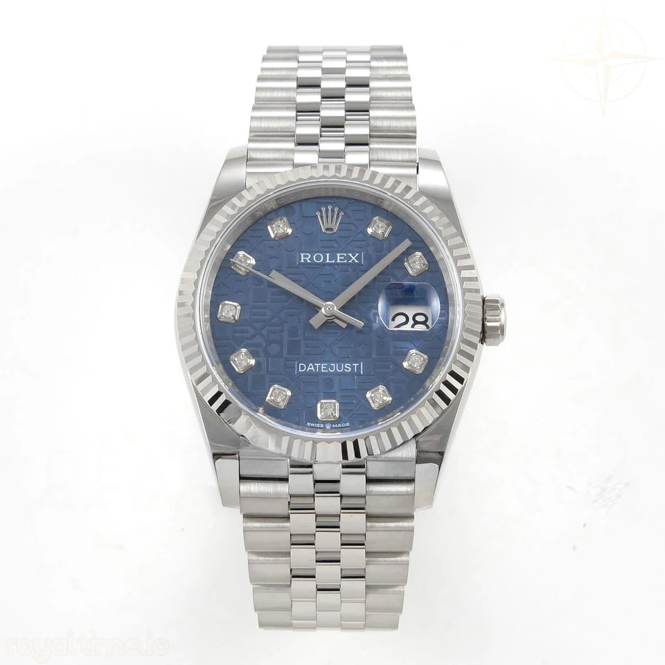 Rolex DateJust 36 SS 126234 ARF Blue Computer Diamonds Dial on Jubilee Bracelet DD3235