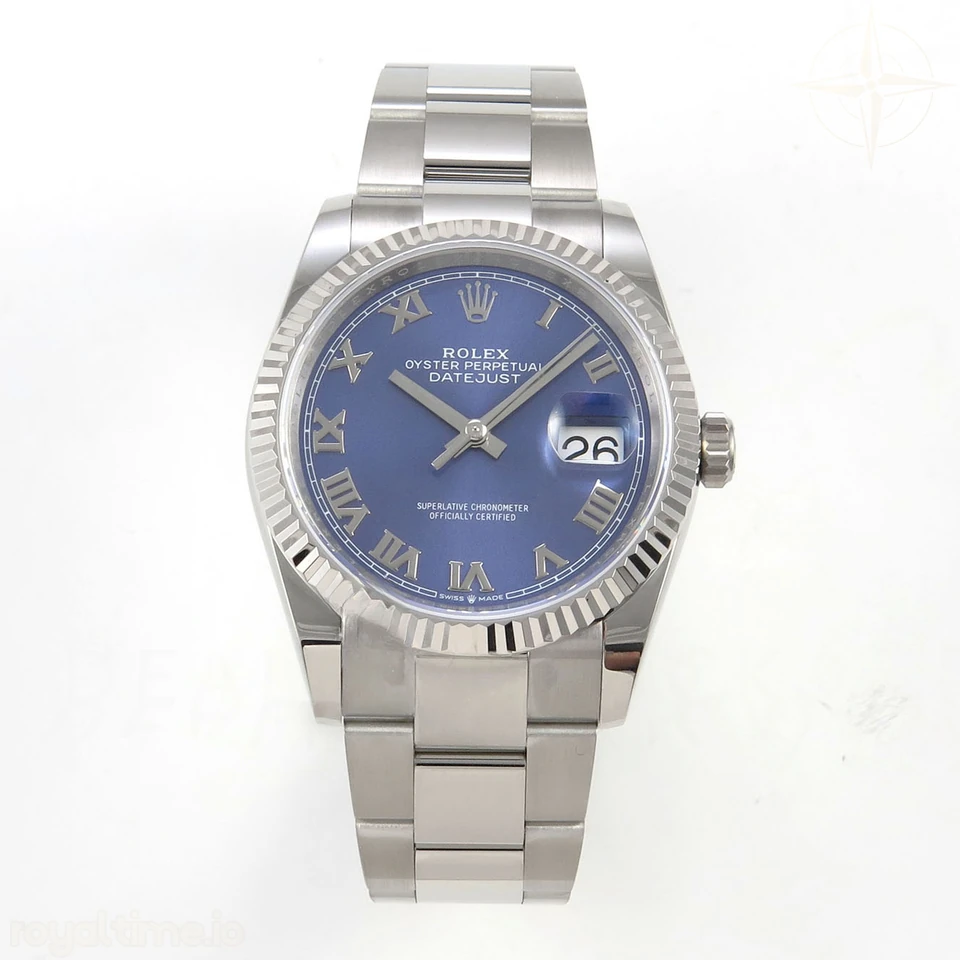 Rolex DateJust 36 SS 126234 ARF Blue Diamond Roman Dial on Oyster Bracelet DD3235