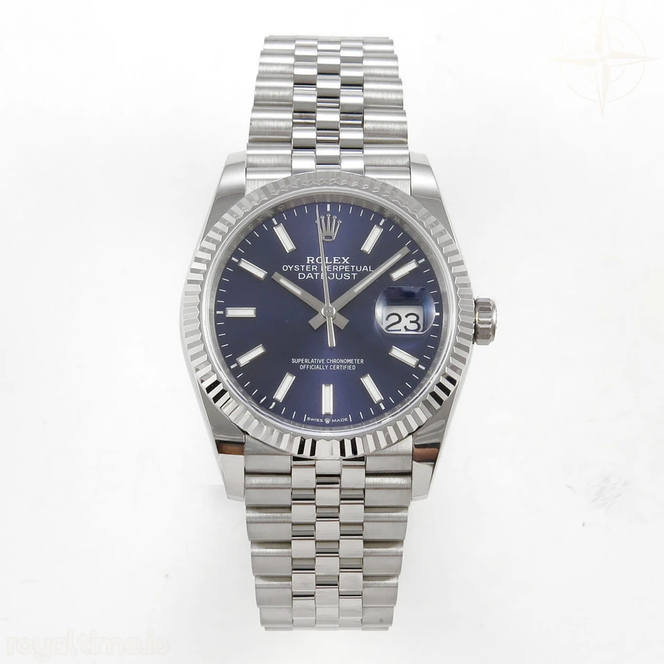 Rolex DateJust 36 SS 126234 ARF Blue Stick Dial on Jubilee Bracelet DD3235