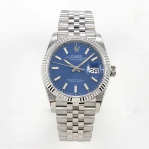 Rolex DateJust 36 SS 126234 ARF Blue Textured Stick Dial on Jubilee Bracelet DD3235