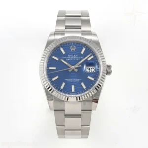 Rolex DateJust 36 SS 126234 ARF Blue Textured Stick Dial on Oyster Bracelet DD3235