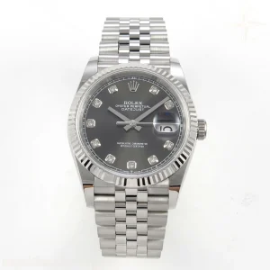 Rolex DateJust 36 SS 126234 ARF Gray Diamonds Dial on Jubilee Bracelet DD3235