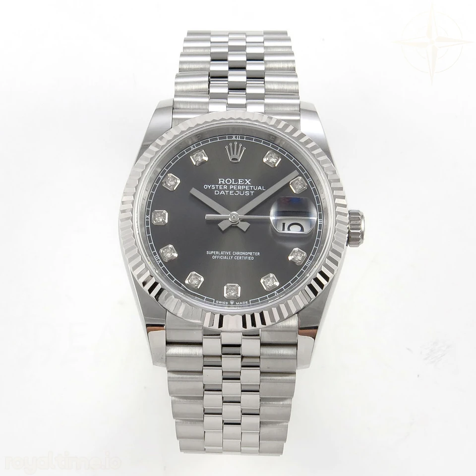 Rolex DateJust 36 SS 126234 ARF Gray Diamonds Dial on Jubilee Bracelet DD3235