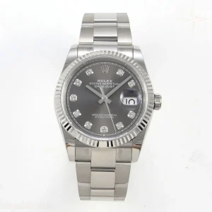 Rolex DateJust 36 SS 126234 ARF Gray Diamonds Dial on Oyster Bracelet DD3235