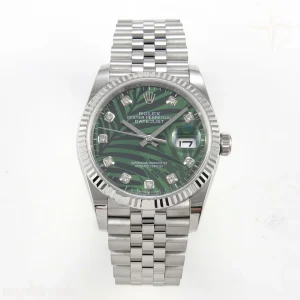 Rolex DateJust 36 SS 126234 ARF Green Leaves Diamonds Dial on Jubilee Bracelet DD3235