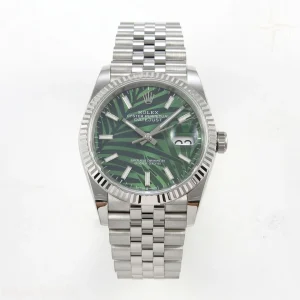 Rolex DateJust 36 SS 126234 ARF Green Leaves Stick Dial on Jubilee Bracelet DD3235