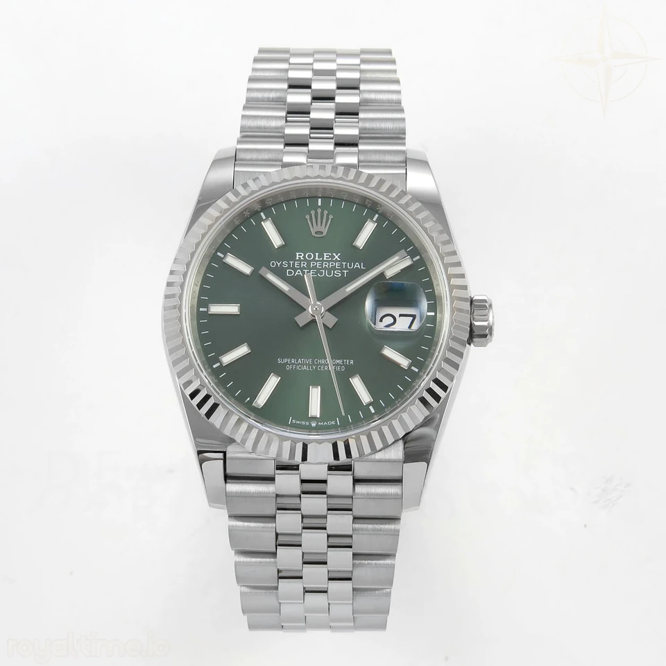 Rolex DateJust 36 SS 126234 ARF Green Stick Dial on Jubilee Bracelet DD3235