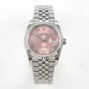 Rolex DateJust 36 SS 126234 ARF Pink Diamond Roman Dial on Jubilee Bracelet DD3235